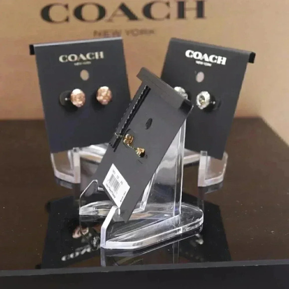 OPEN CIRCLE STONE STRAND EARRINGS (COACH F54516) - Picture 4 of 6